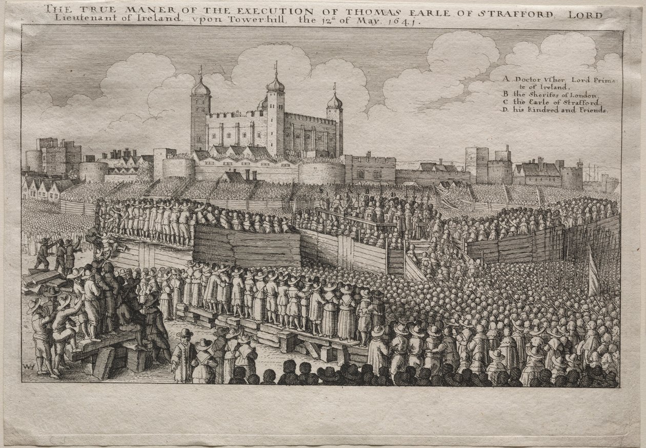 Henrettelse af jarlen af Strafford, 1641. af Wenceslaus Hollar