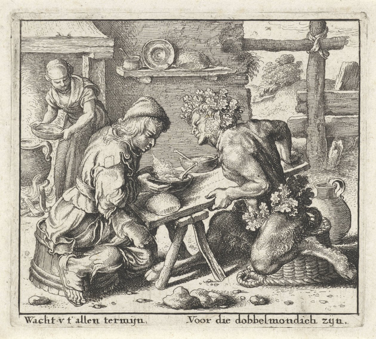 Fabel om Satyren og Bonden Fabler (serietitel) af Wenceslaus Hollar