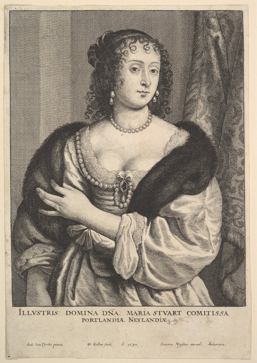 Frances Stuart, grevinde af Portland, 1650. af Wenceslaus Hollar