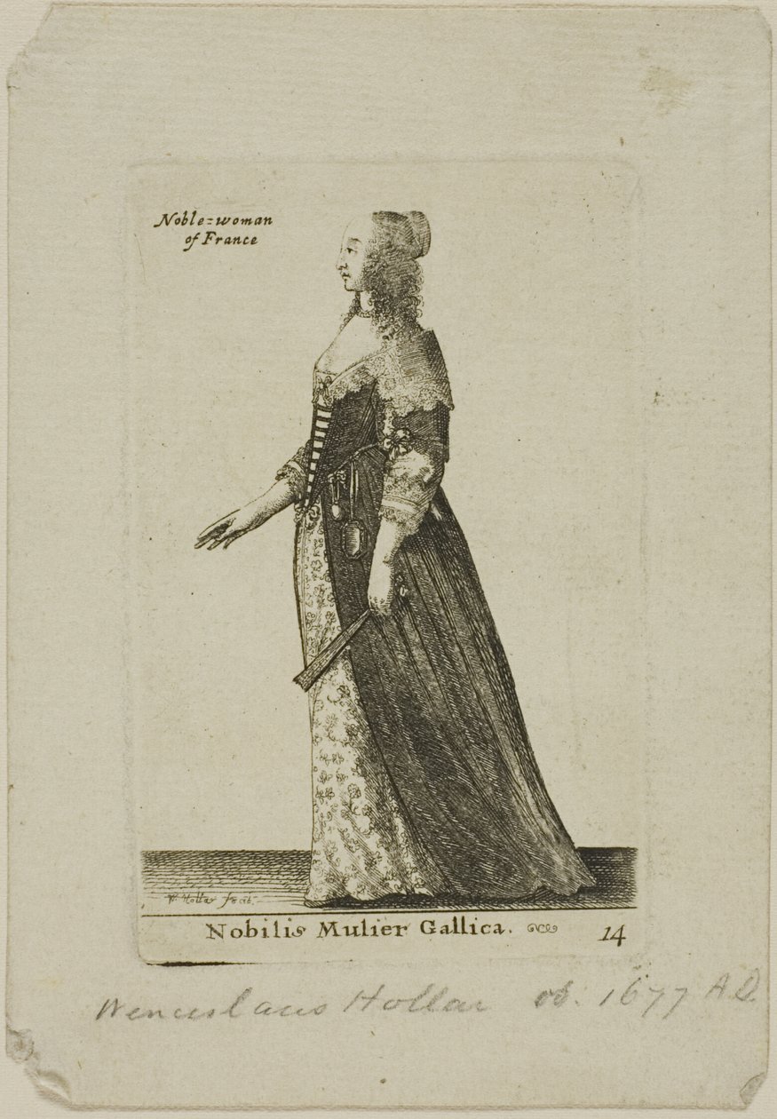 Fransk adelskvinde af Wenceslaus Hollar