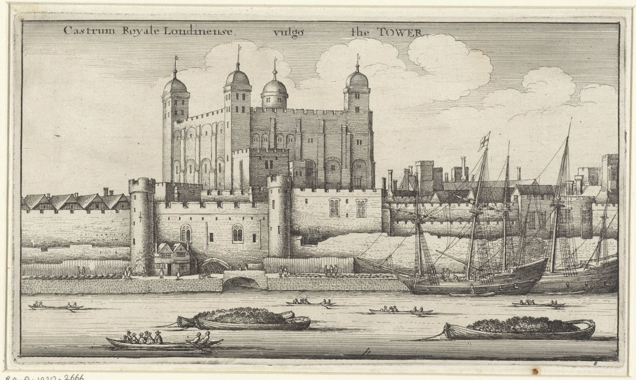 Udsigt over Tower of London af Wenceslaus Hollar