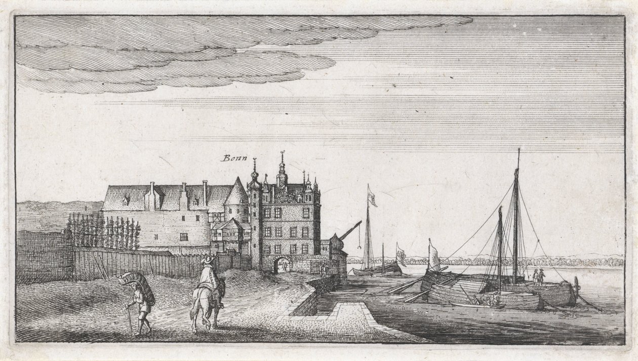 Udsigt over kansleriet ved Rhinen nær Bonn af Wenceslaus Hollar