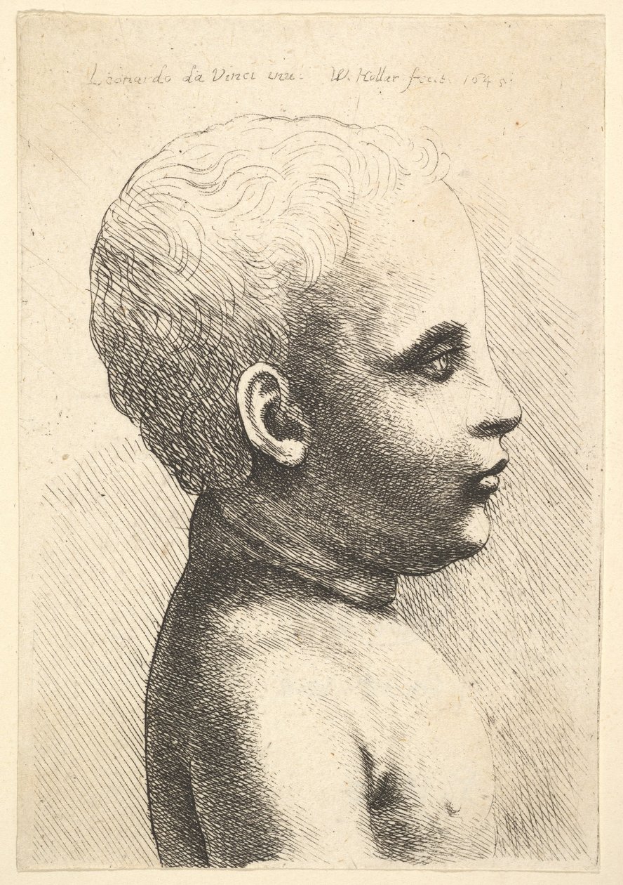 Head and shoulder of a child, in profile to right, 1645. dani af Wenceslaus Hollar