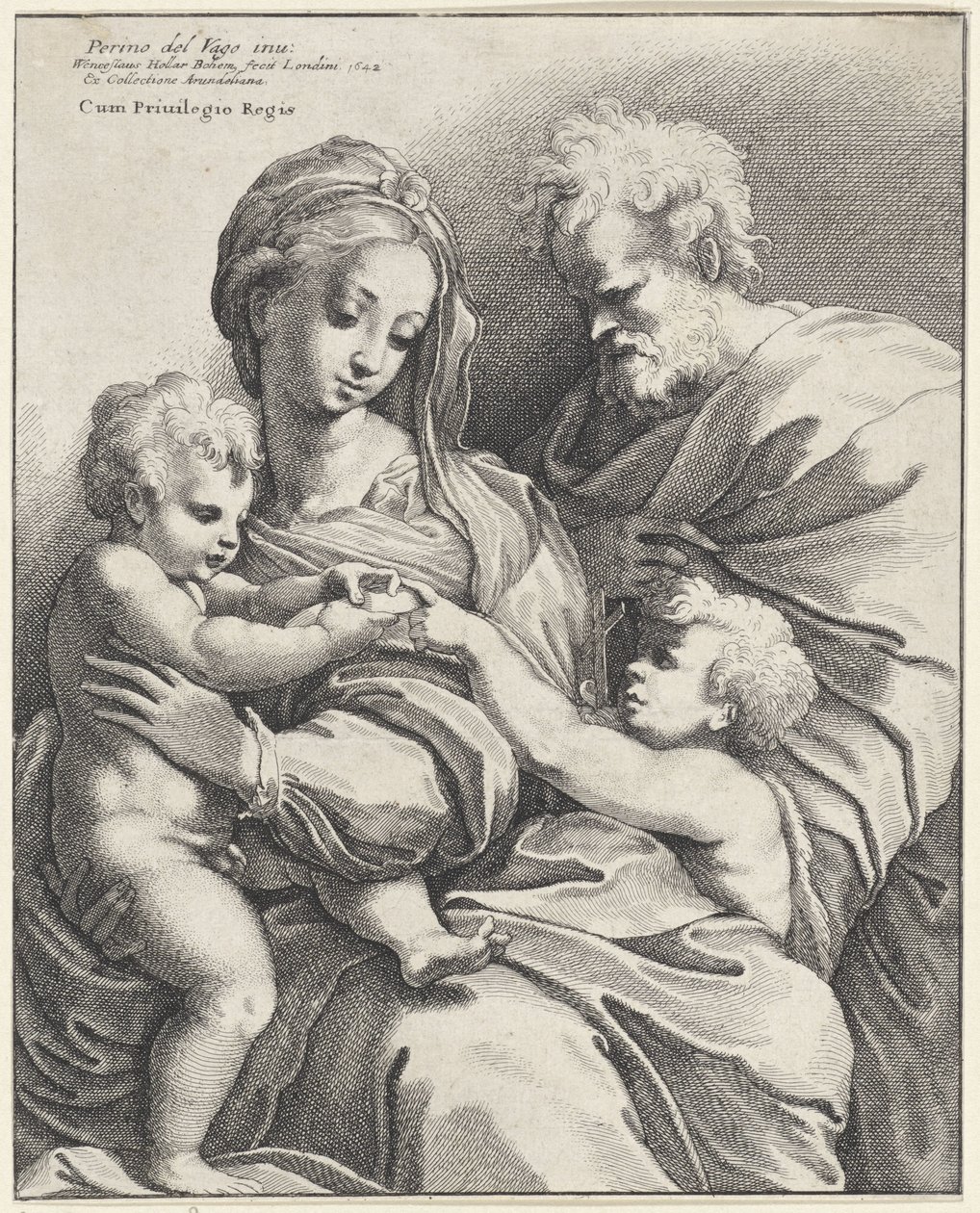 Hellig Familie med Johannes Døberen af Wenceslaus Hollar