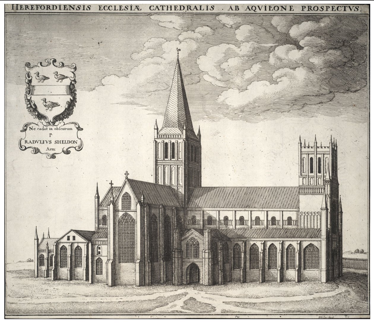 Hereford katedral af Wenceslaus Hollar