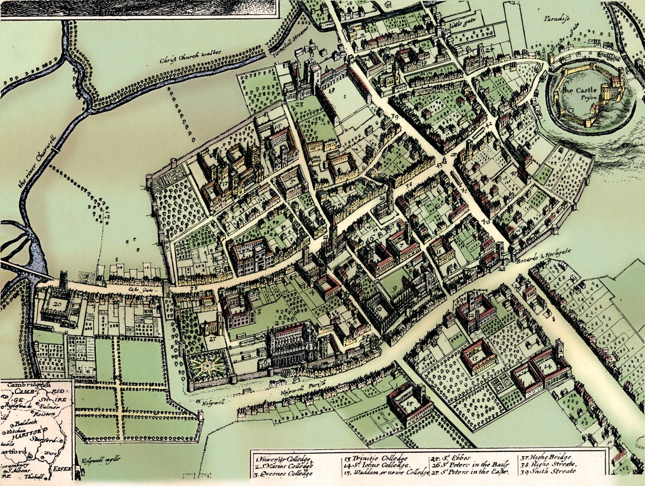 Hollars plan af Oxford, c1643 af Wenceslaus Hollar