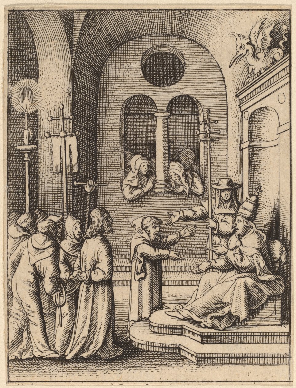 Jesus igen foran Kajfas af Wenceslaus Hollar