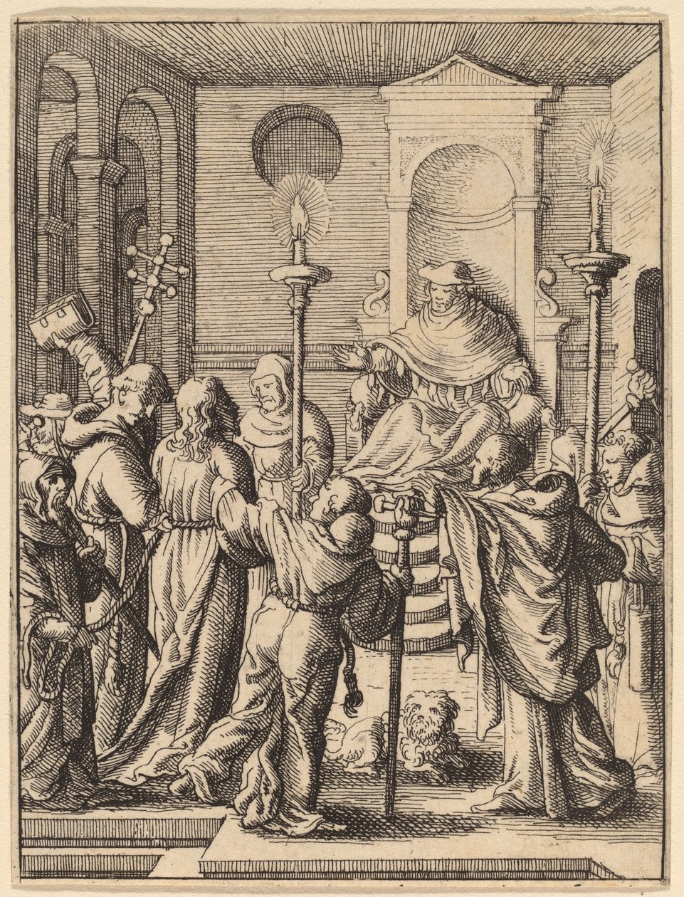 Jesus før Annas af Wenceslaus Hollar