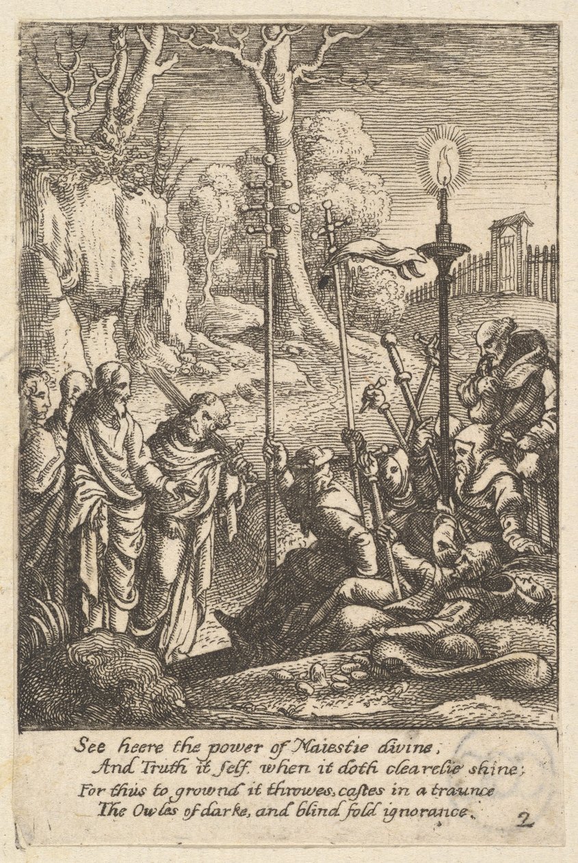 Jesus konfronterer sine modstandere, 1625-77. af Wenceslaus Hollar