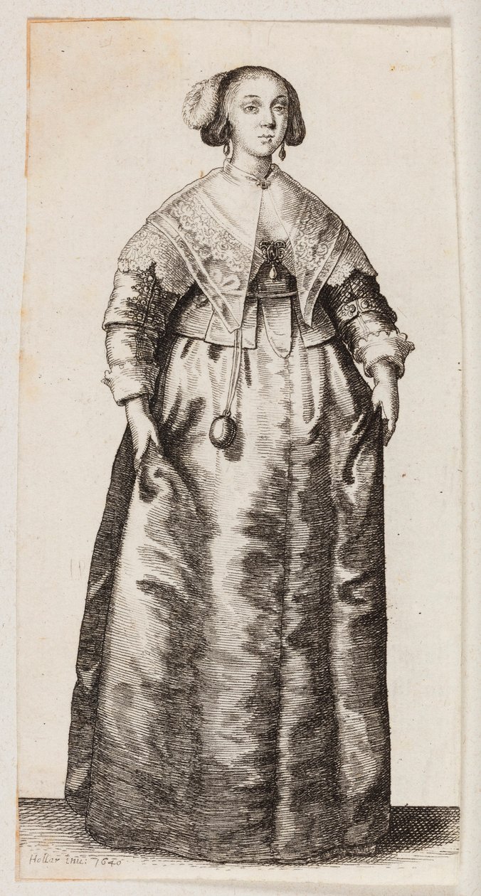 Kvinde med en lugtedåse, der hænger i en kæde af Wenceslaus Hollar