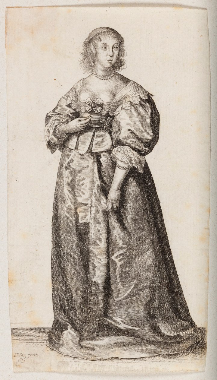 Kvinde med perlehalskæde og -armbånd af Wenceslaus Hollar