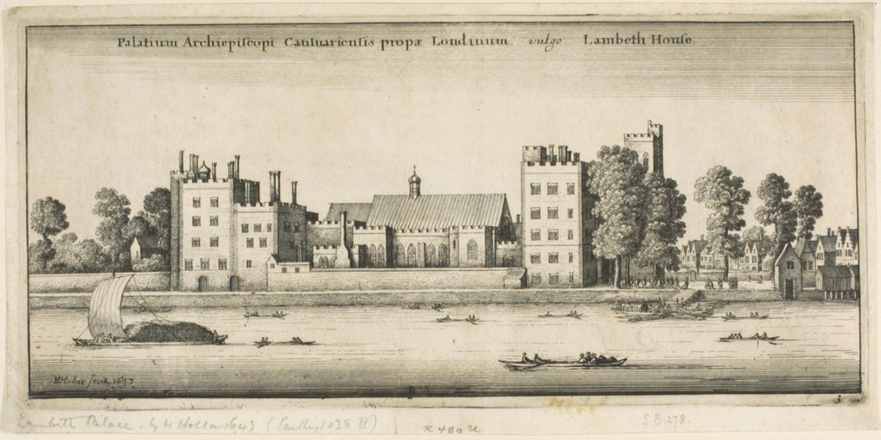 Lambeth Palace fra floden af Wenceslaus Hollar