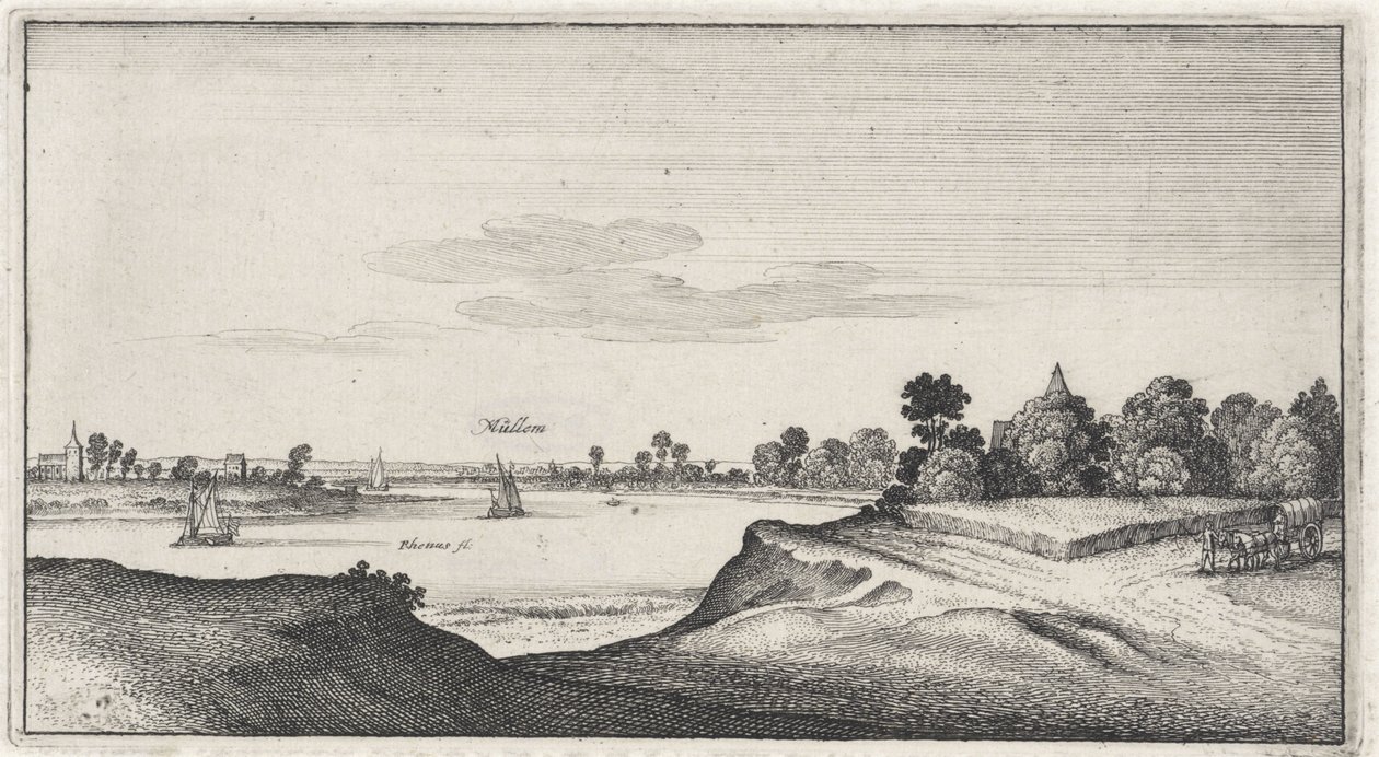 Landskab med udsigt over Mülheim Landskaber og bybilleder (serietitel) Amoenissimi Aliquot Locorum i Diversis Province Iacetium Prospectus (serietitel) af Wenceslaus Hollar