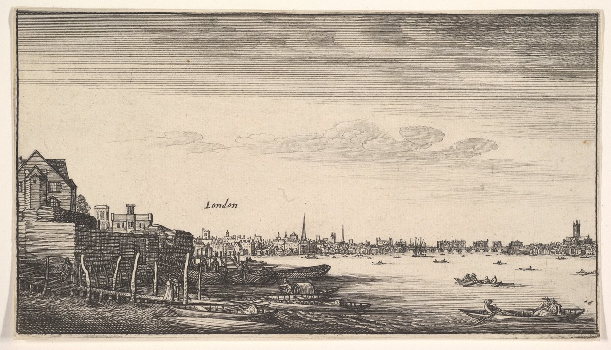 London set fra Milford Stairs, 1643-1644. af Wenceslaus Hollar
