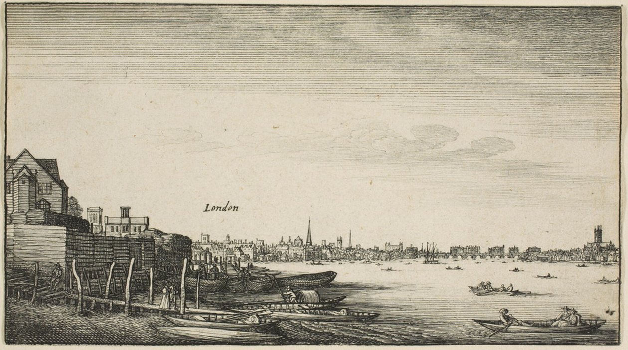 London set fra Themsen ved Milford Staris under Arundel House af Wenceslaus Hollar