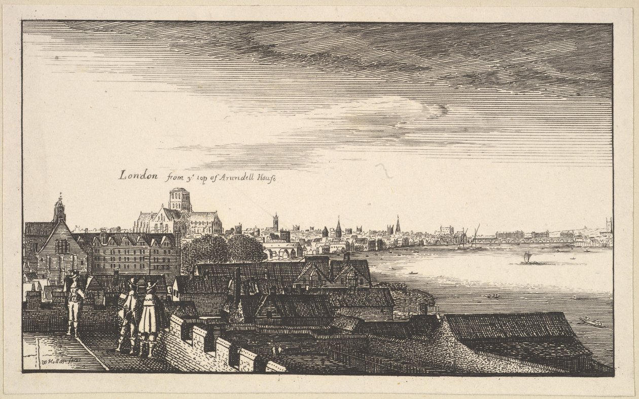 London fra Arundel House, kopi, 1600-tallet. af Wenceslaus Hollar