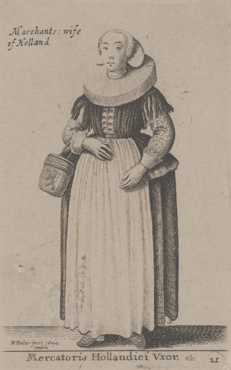 Marchants Wife of Holland (Wife of Dutch Merchant) af Wenceslaus Hollar