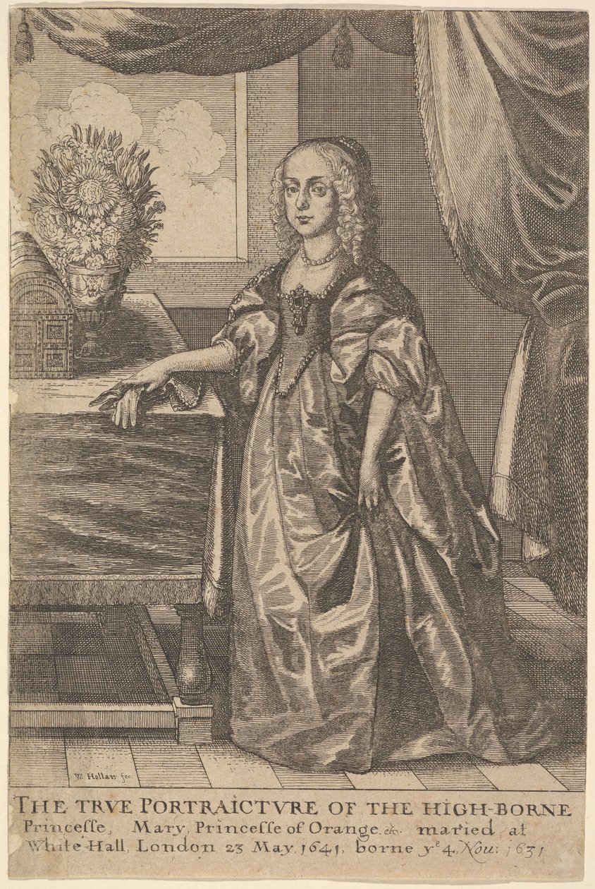 Mary, prinsesse af Orange, 1625-77. af Wenceslaus Hollar