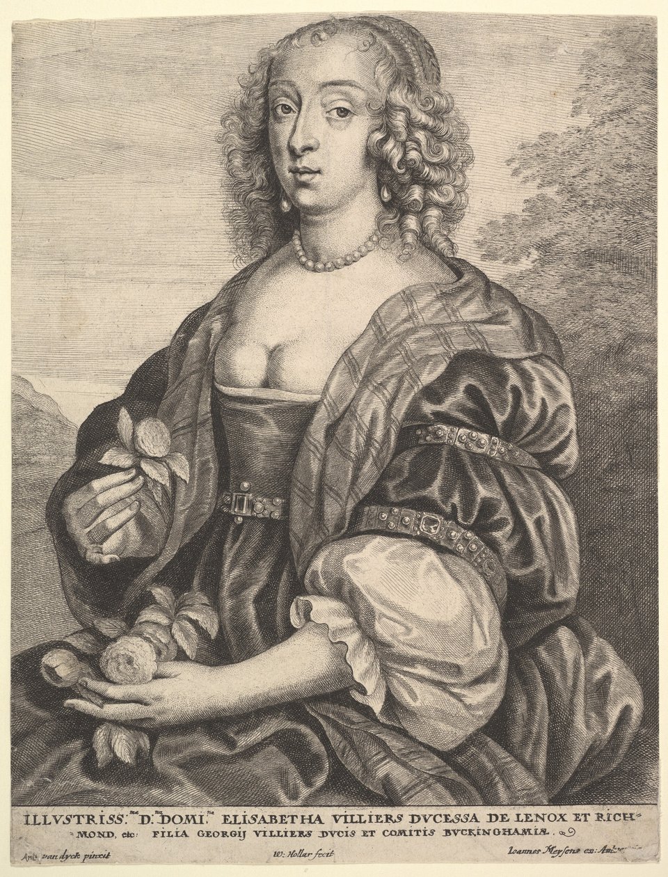 Mary Villiers, hollænderinde af Lennox og Richmond, 1625-77. af Wenceslaus Hollar