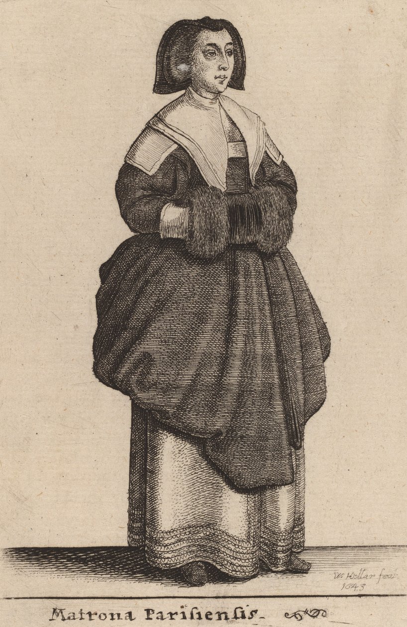Matrone i Paris, 1643. af Wenceslaus Hollar