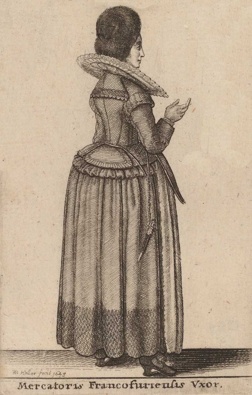 Vxor fra Frankfurt-købmanden, 1600-tallet. af Wenceslaus Hollar