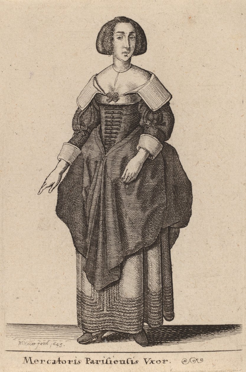Hustru til en Pariserkøbmand, 1643. af Wenceslaus Hollar