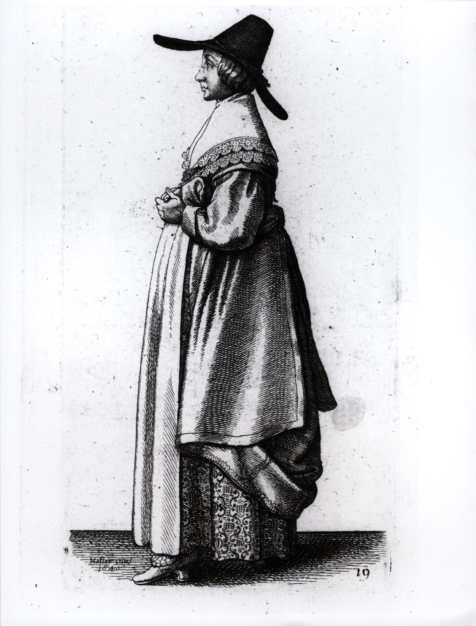 Købmandskone, 1640 af Wenceslaus Hollar