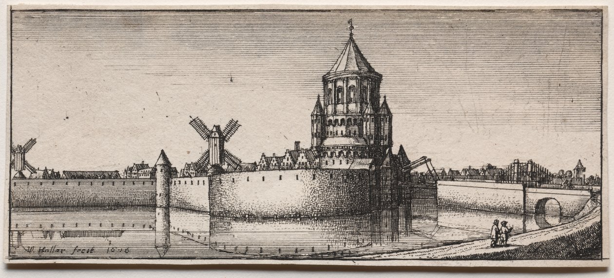 Moated Byport af Wenceslaus Hollar