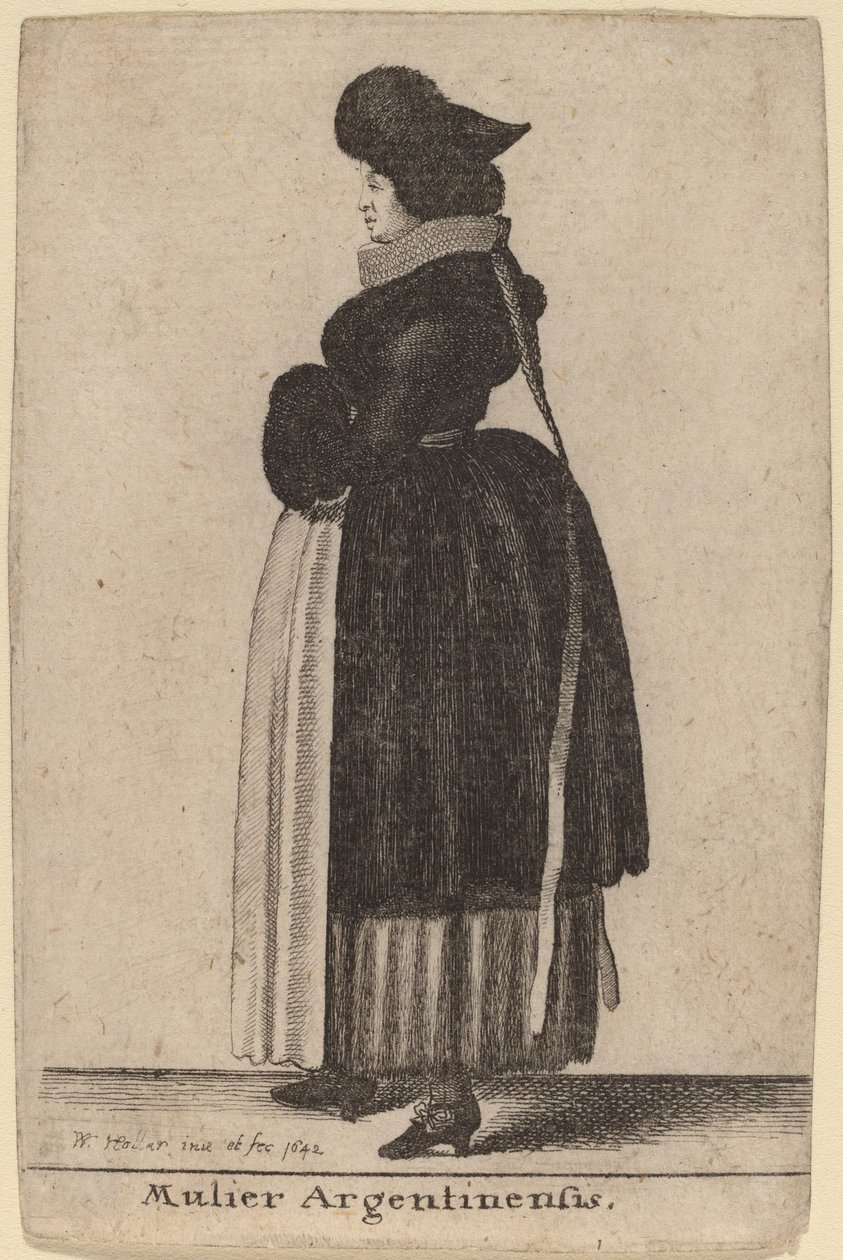 argentinsk kvinde af Wenceslaus Hollar