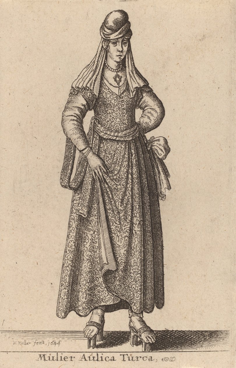 Tyrkisk hofkvinde, 1644. af Wenceslaus Hollar