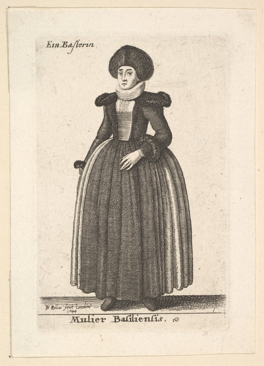 Kvinde fra Basel af Wenceslaus Hollar