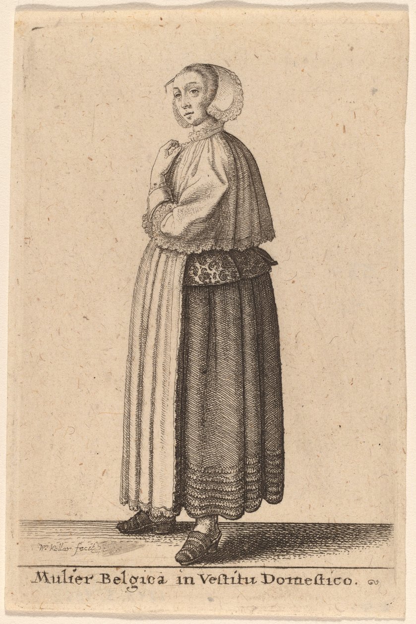 En belgisk kvinde i hjemlig kjole af Wenceslaus Hollar