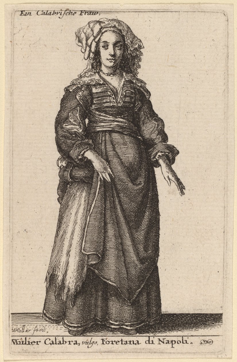 Mulier Calabra, Vulgo, Foretana fra Napoli af Wenceslaus Hollar