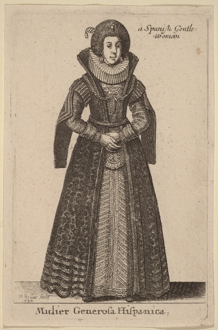 Spansk dame af Wenceslaus Hollar