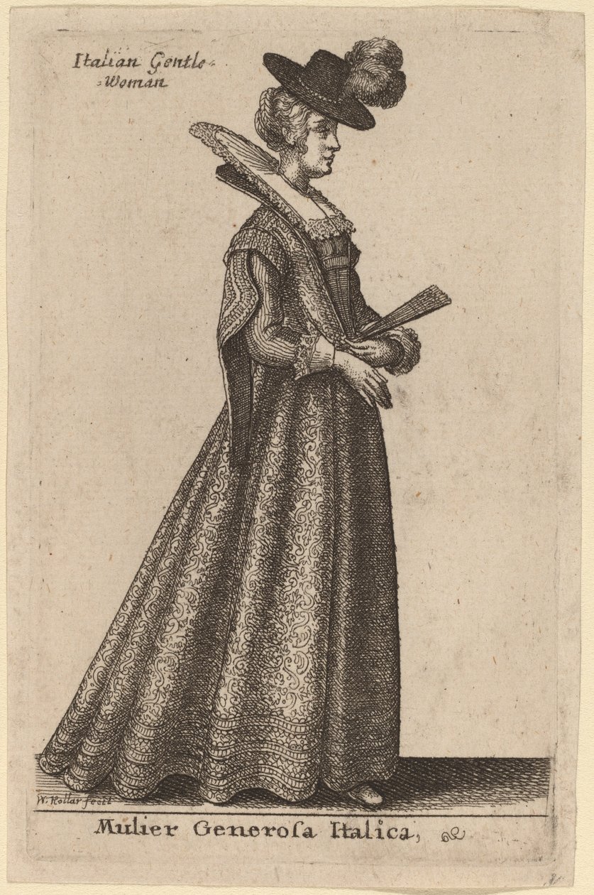 En generøs italiensk kvinde af Wenceslaus Hollar