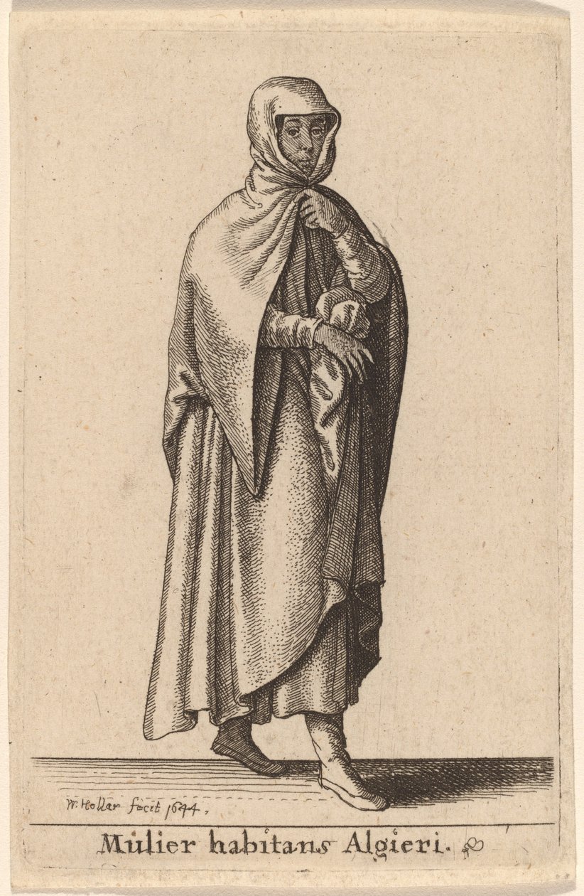 En kvinde, der bor i Algier af Wenceslaus Hollar