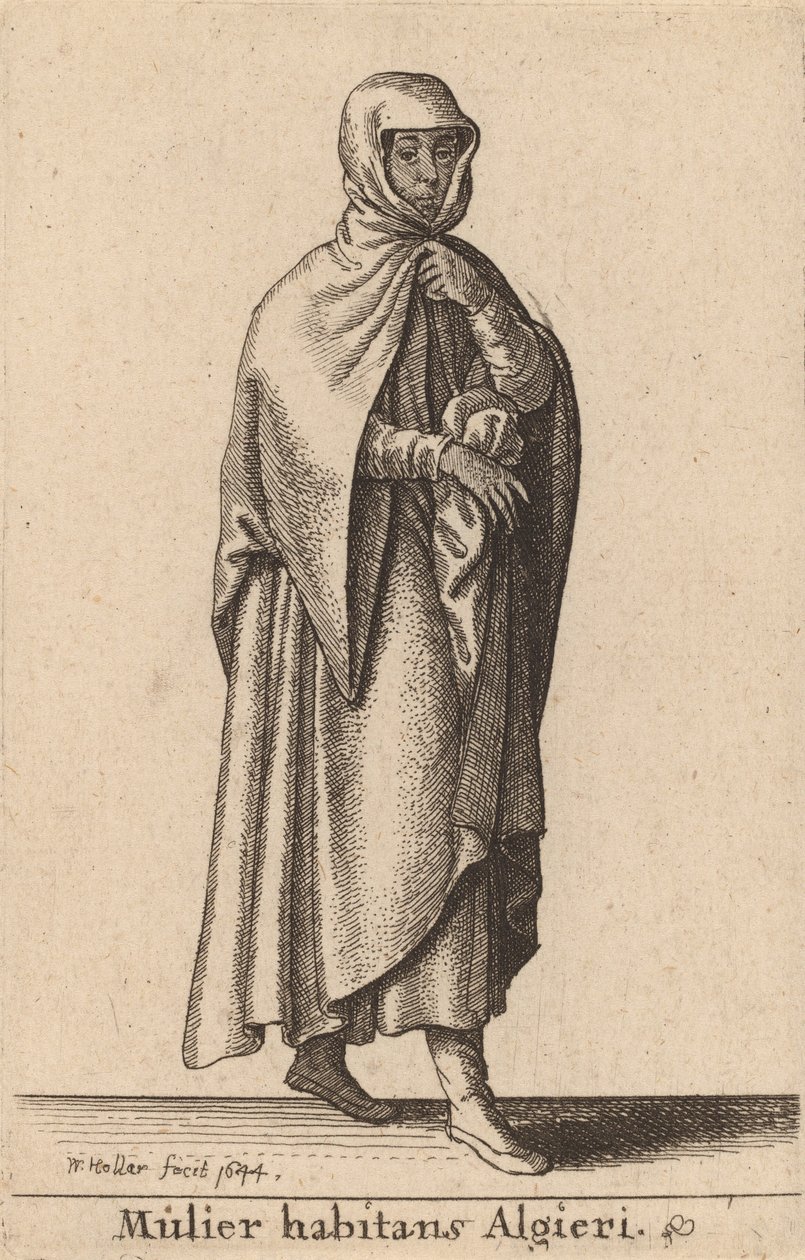 Kvinde, der bor i Algier, 1644. af Wenceslaus Hollar