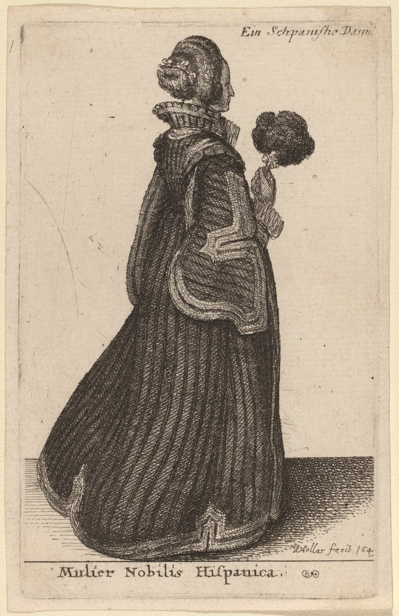 En spansk adelsdame af Wenceslaus Hollar