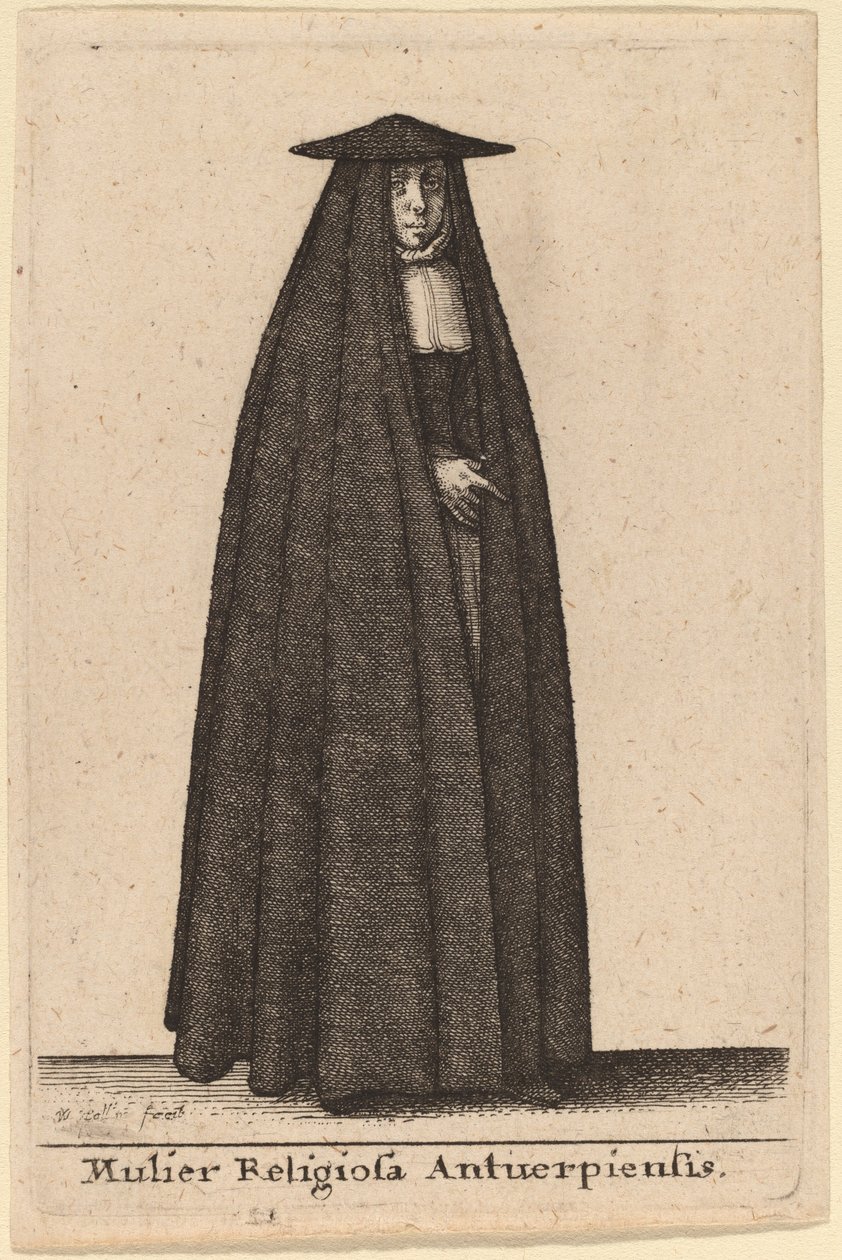Religiøs kvinde fra Antwerpen af Wenceslaus Hollar