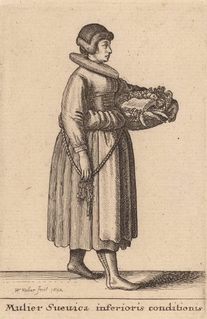 En svensk kvinde i ringere stand, 1642. af Wenceslaus Hollar
