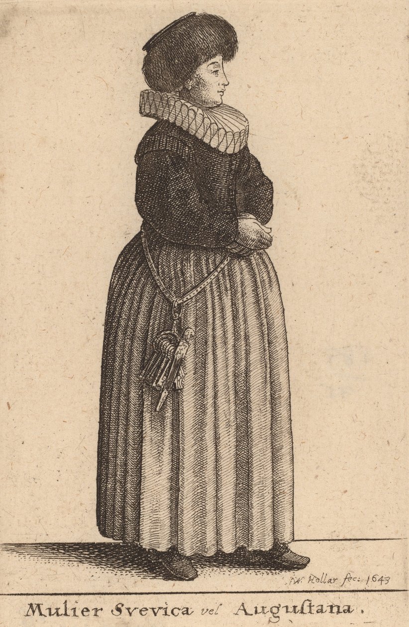 En Svevica eller Augustana kvinde, 1643. af Wenceslaus Hollar