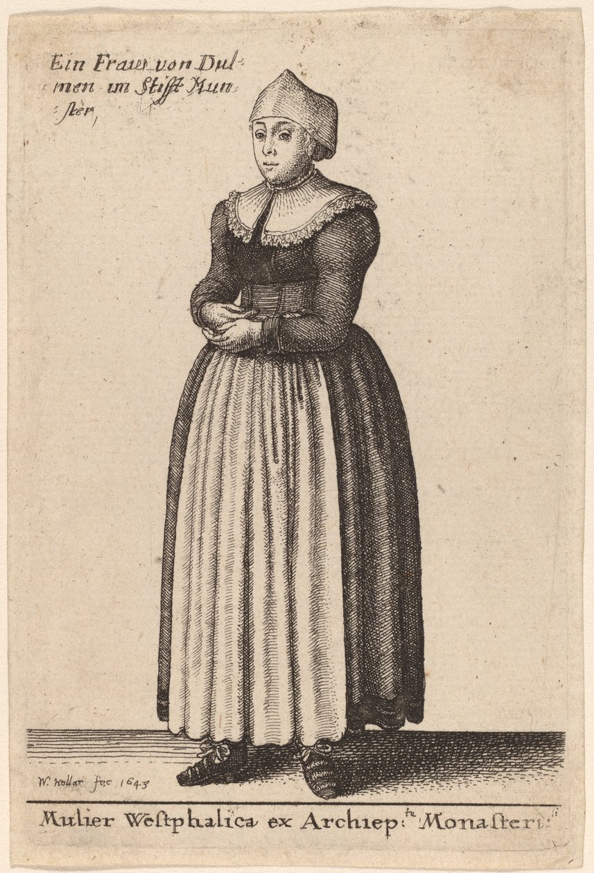 En Westfalsk kvinde fra Archiep Kloster af Wenceslaus Hollar