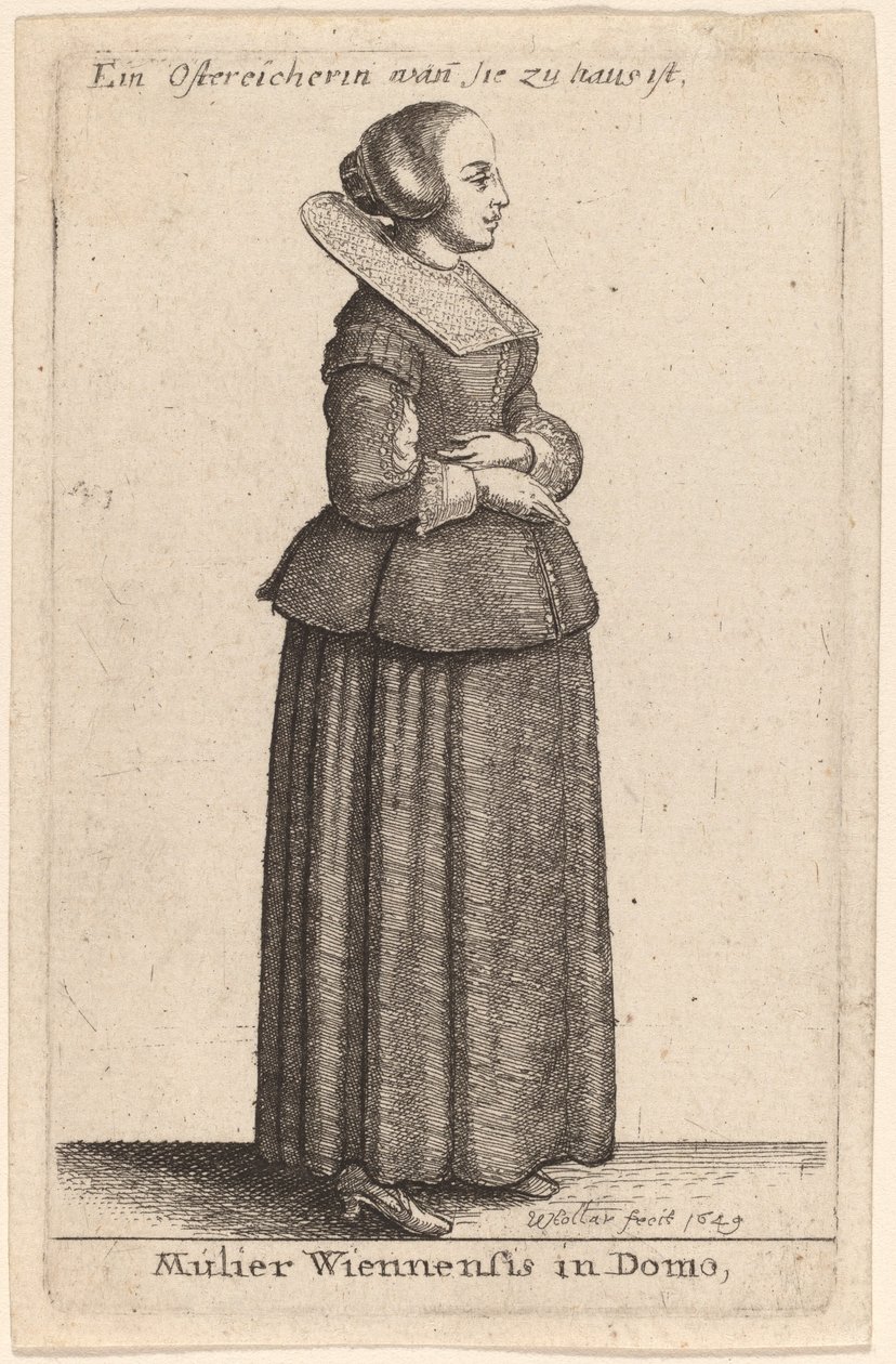 Wiens kvinde i huset af Wenceslaus Hollar