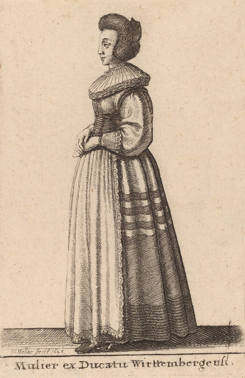 Kvinden fra hertugdømmet Wirtembergensi, 1643. af Wenceslaus Hollar