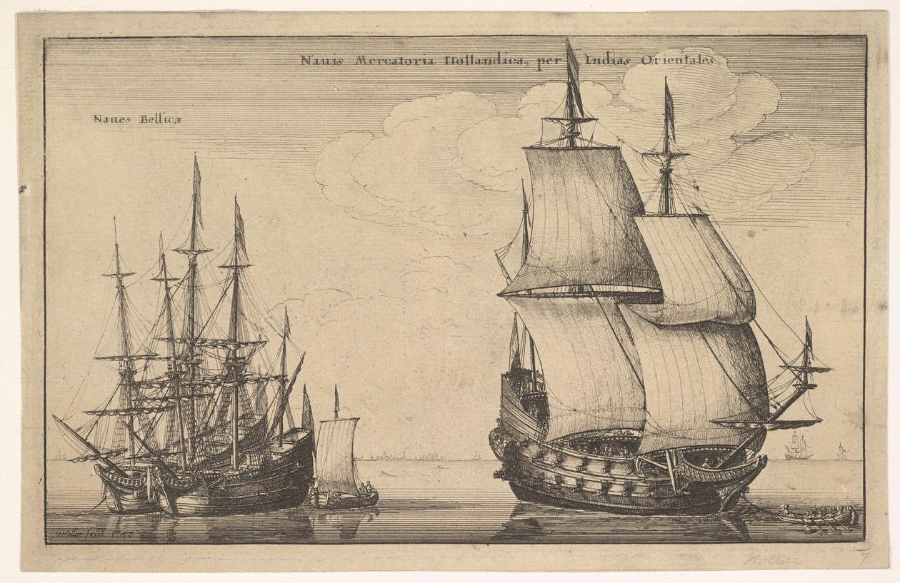 Hollandsk Ostindiefarer, 1647 af Wenceslaus Hollar