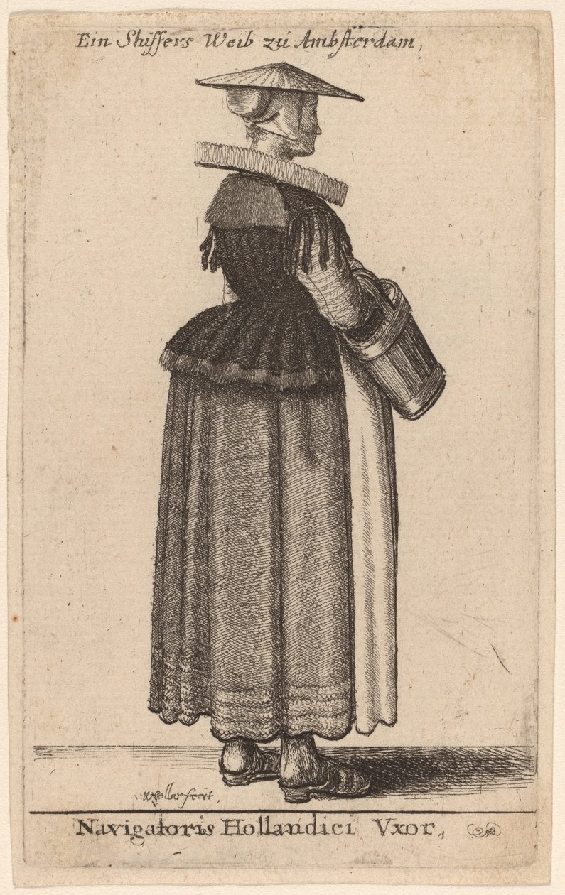 hollandsk navigatørs kone af Wenceslaus Hollar