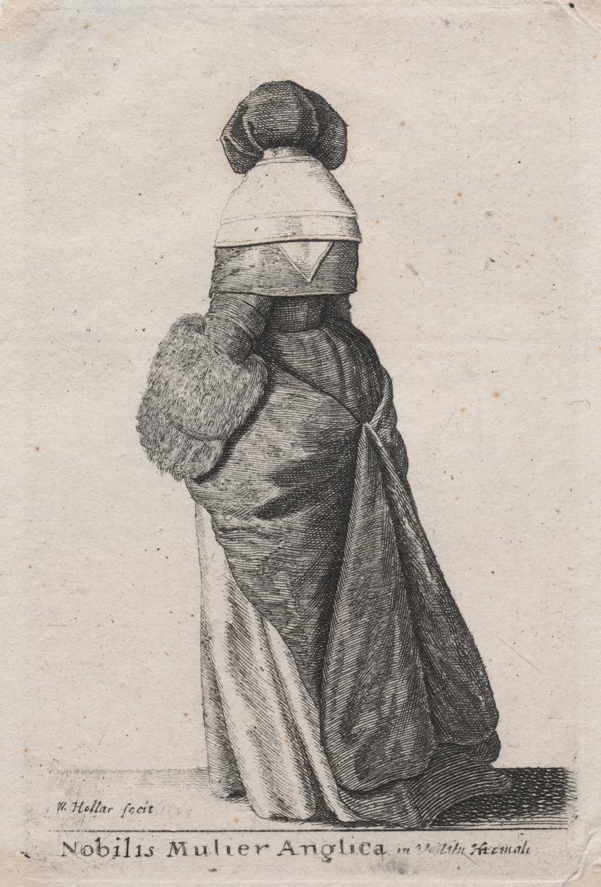 En ædel engelsk kvinde i vinterdragt, 1643 af Wenceslaus Hollar