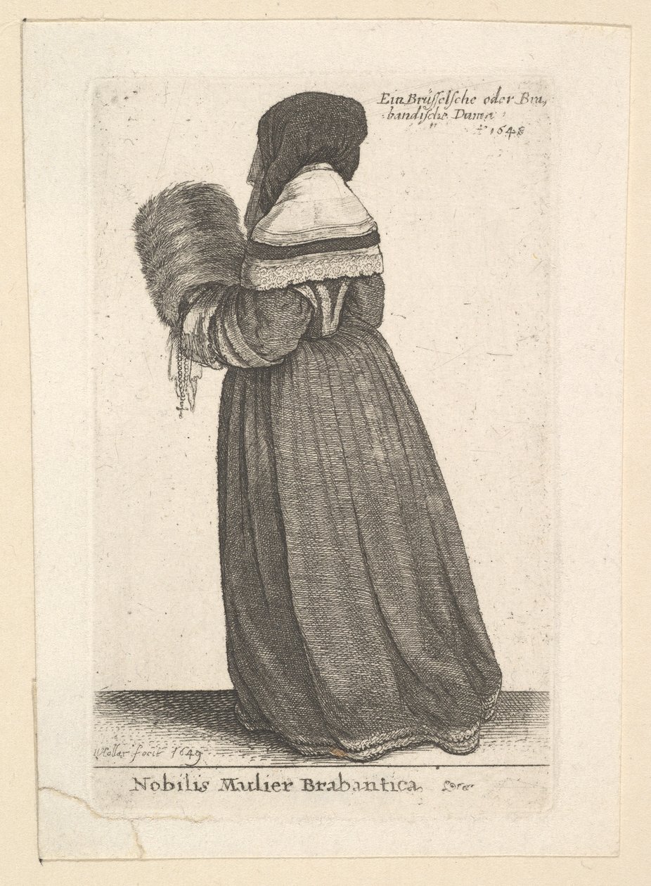 Adelskvinde fra Brabant, Adelskvinde fra Brabant, 1648 af Wenceslaus Hollar
