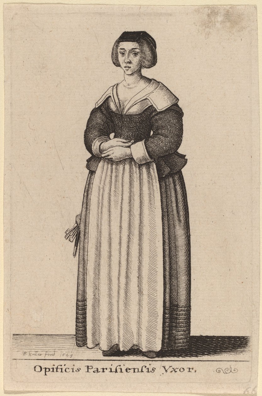 Hustru til en parisisk arbejder af Wenceslaus Hollar