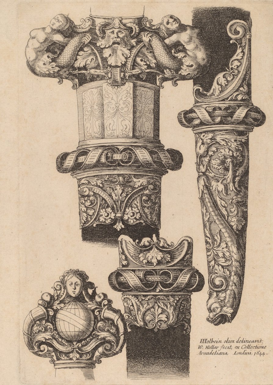 Udsmykning til en dolk og skede, 1644. af Wenceslaus Hollar